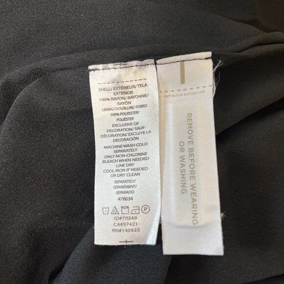 Loft Women's Black & White Rayon Mock Neck Long Sleeve Knee Length Dress 6 NWT - Picture 12 of 13